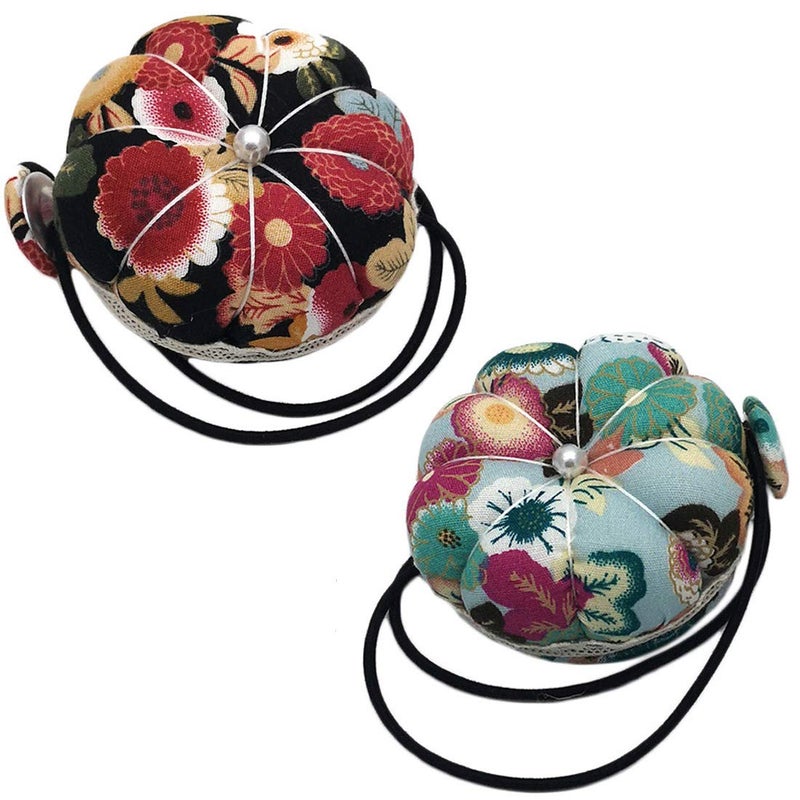 FeiHong 2 Packs Wrist Strap Pin Cushions Sewing Wearable Pincushion Needle Cushion with Elastic Wrist Belt